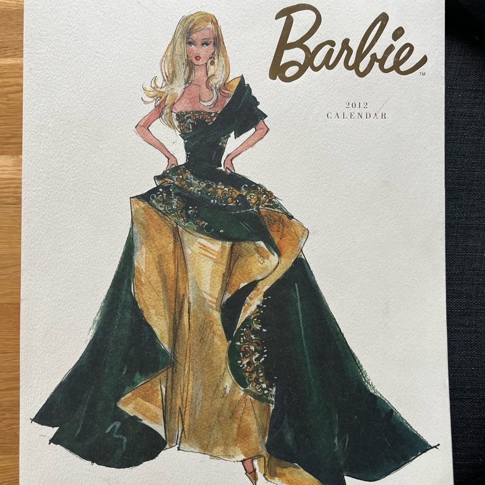 Vintage Barbie Calendar 2012 Calendar Heavy Watercolor Paper - FRAME IT!